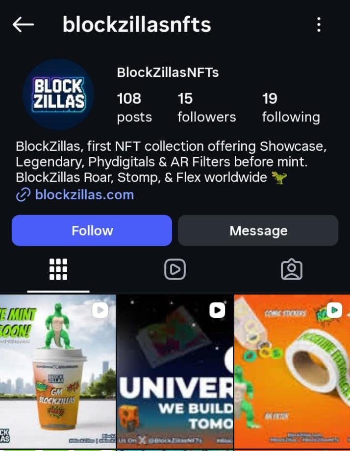 BlockZillas Instagram Screenshot